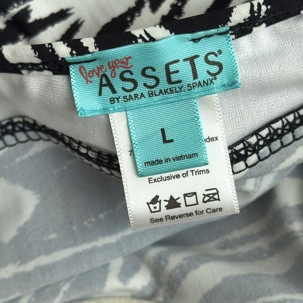 ASSETS by Spanx Zebra Print Ruched Tankini Top Size Large - Picture 3 of 8